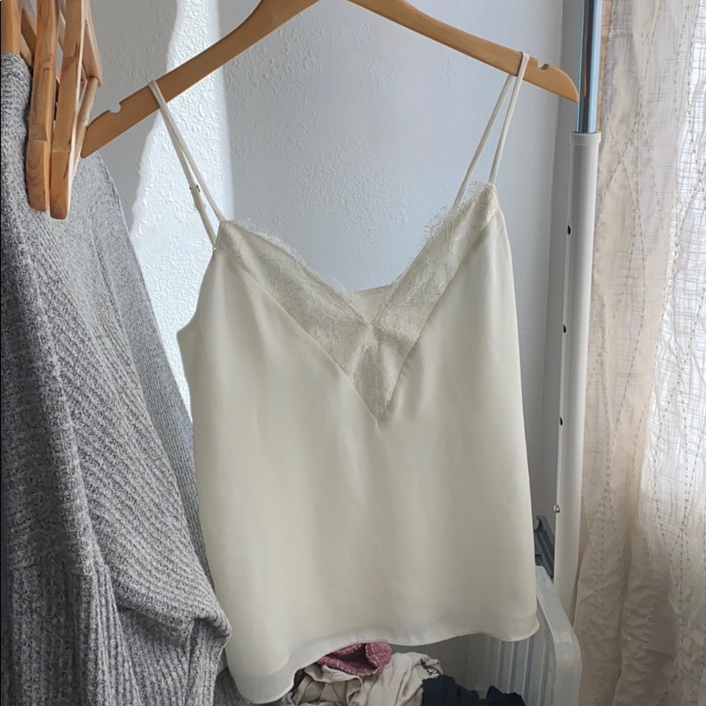 Socialite Eyelash Lace V Neck Cami Tank